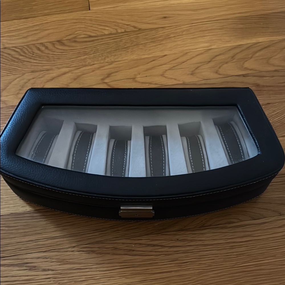 Bombay Black watch Organizer with Glass Lid